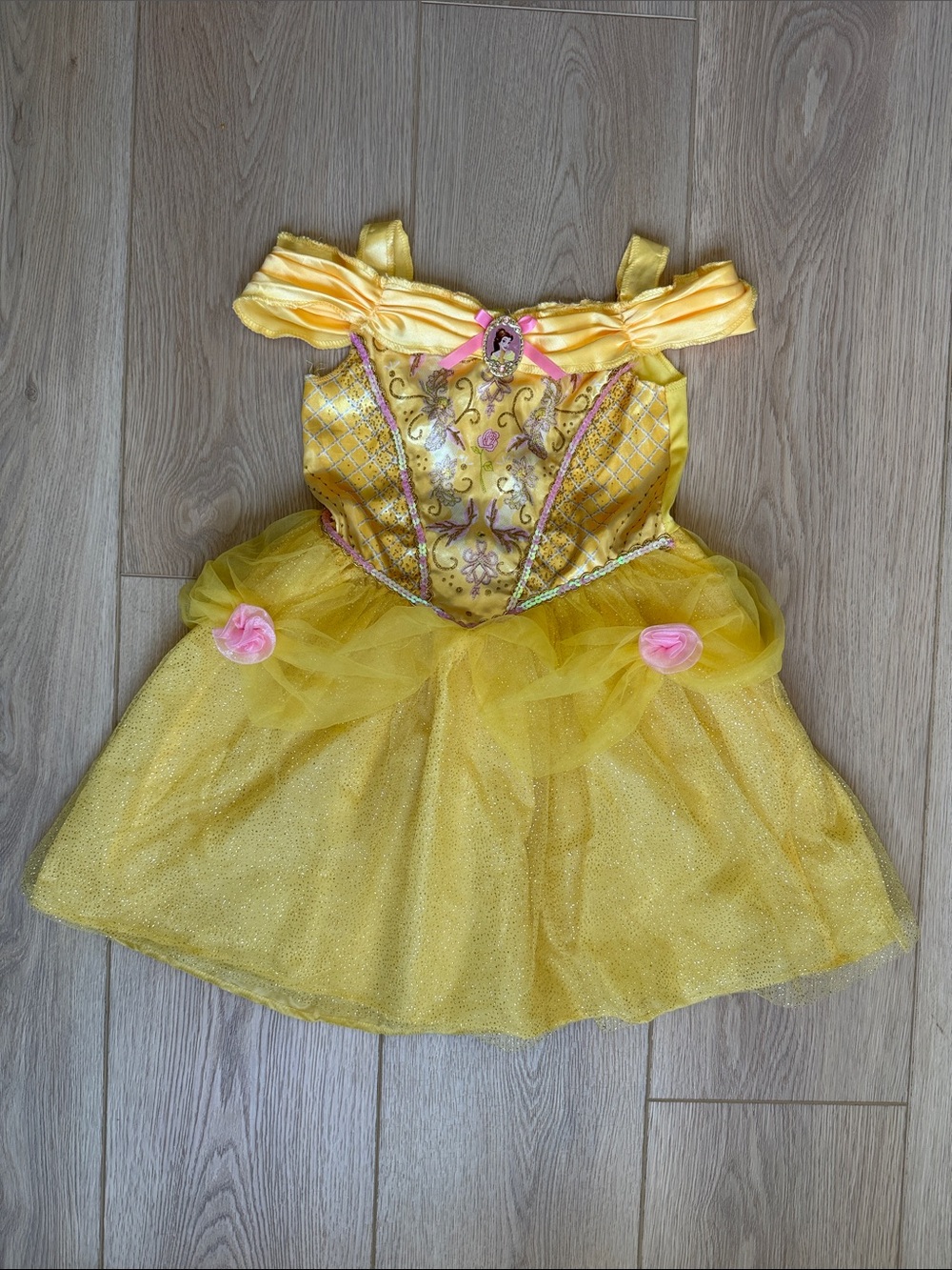Belle Princess Costume Halloween Disney Fairytale Dress-Up Ballgown for Girls 3T